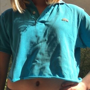 Cropped Blue Lacoste Polo.
